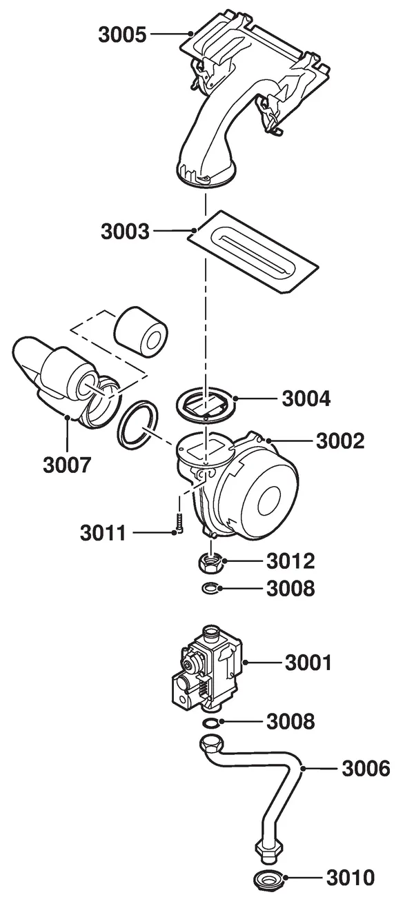 Exploded view Remeha Calenta 28C Combi CW4: Fan gas valve