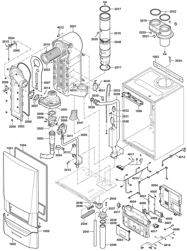 Exploded view Remeha Quinta Ace 65: Totaaloverzicht