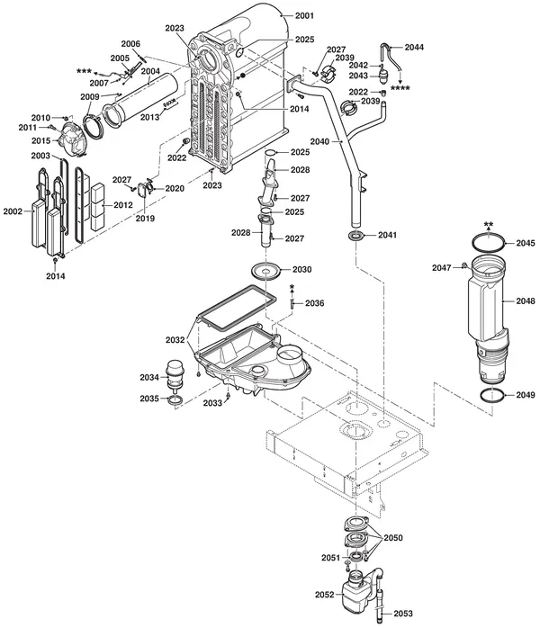 Exploded view Remeha Quinta Ace 135: Binnenwerk