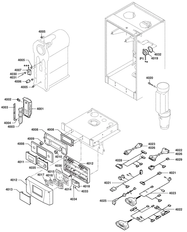 Exploded view Remeha Quinta Ace 135: Elektra