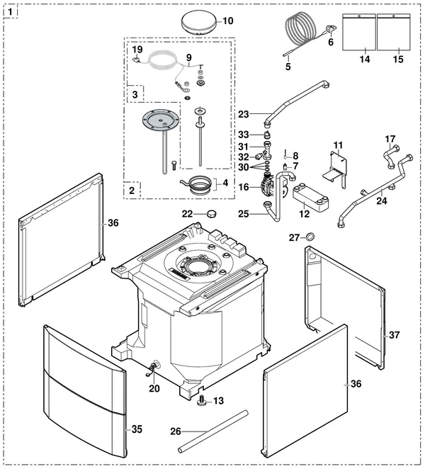 Exploded view Remeha Tank 100 HL: Overview