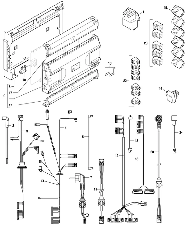 Exploded view Nefit (Bosch) 9000i HR50 Solo Zwart: Elektra