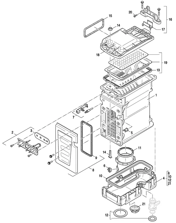 Exploded view Nefit (Bosch) 9000i HR50 Solo Zwart: Wisselaar