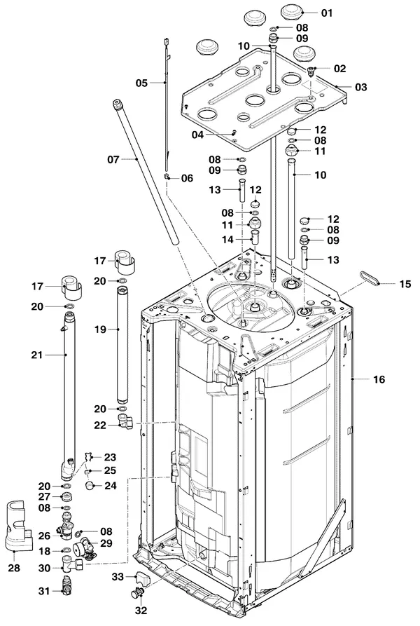 Exploded view Vaillant uniTOWER Split VWL 78/5 IS: Tank