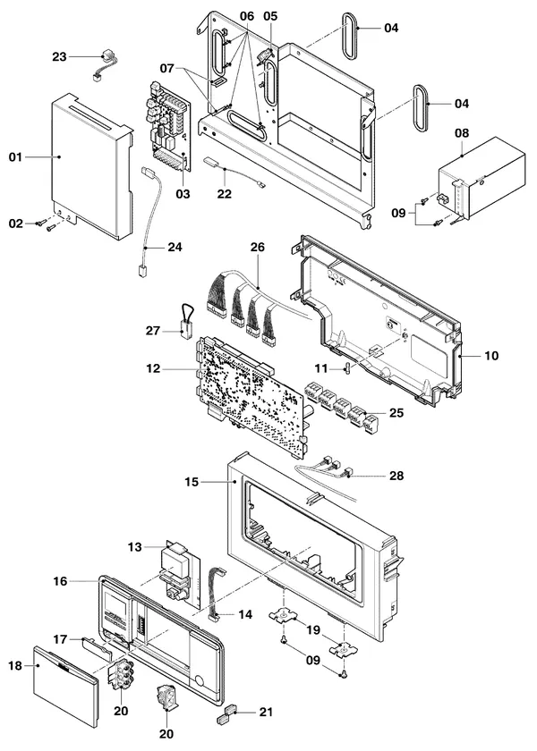 Exploded view Vaillant uniTOWER VIH QW 190/6 E: Control box