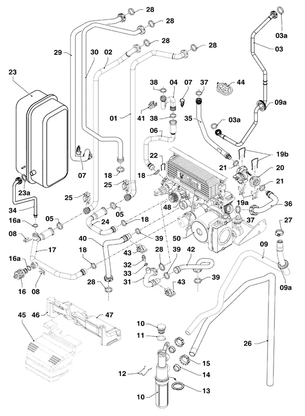 Exploded view Vaillant ecoCOMPACT VSC 306/4-5 90: Connection parts