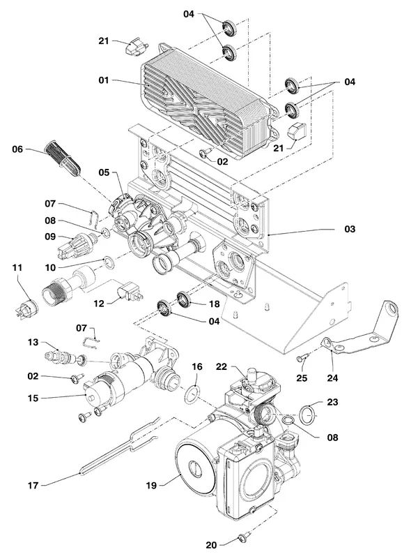 Exploded view Vaillant ecoCOMPACT VSC 306/4-5 90: Connection parts