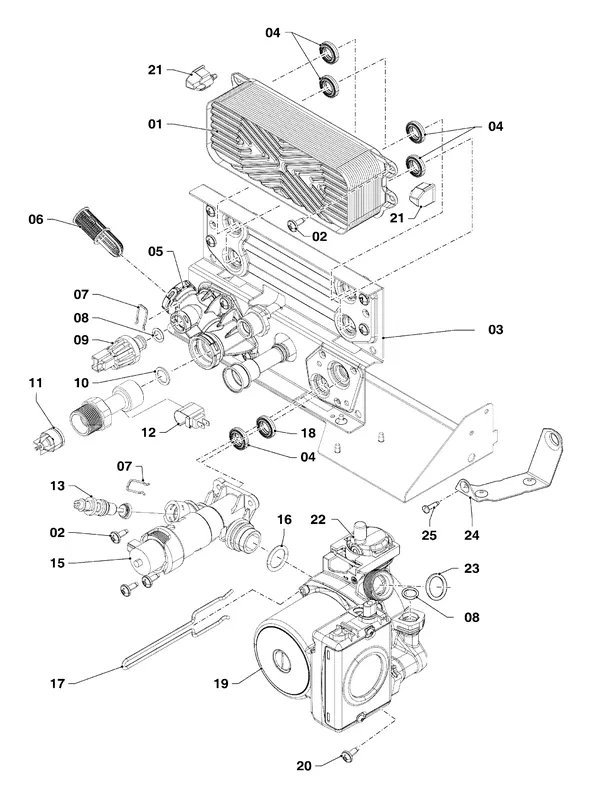 Exploded view Vaillant ecoCOMPACT VSC 306/4-5 150: Connection parts B