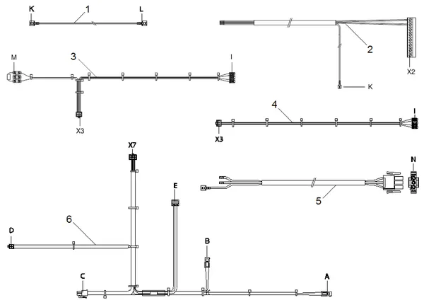 Exploded view Intergas Kompakt Solo HRE 30A: Bedradingen
