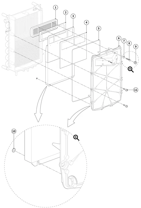 Exploded view Intergas Xtreme 30: Brander unit