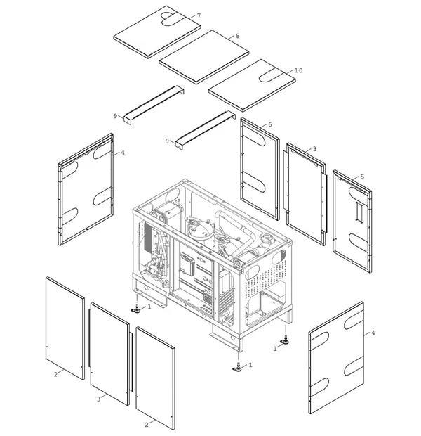 Exploded view Bosch Compress 7000 LW EHP 54-2 LW: Appliance casing