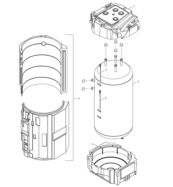 Exploded view Bosch Compress 7800i LW 6 MF: Water heater