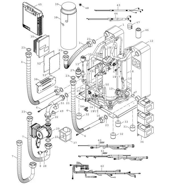 Exploded view Bosch Compress 7800i LW 6 MF: Refrigerant circuit