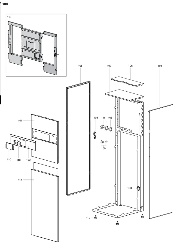 Exploded view Atag Energion IDU M-L F: Mantel