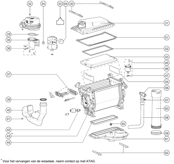 Exploded view Atag Q38SR | from 2020 OSS2: Warmteblok