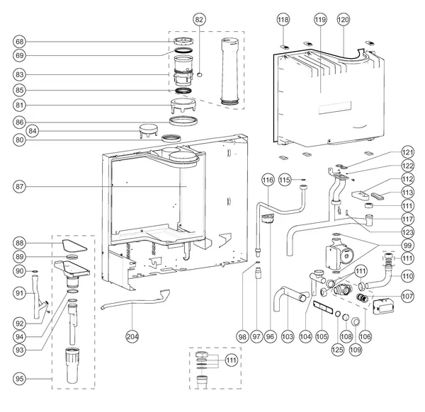 Exploded view Atag Q51SR | from 2020 OSS3: Achterwand