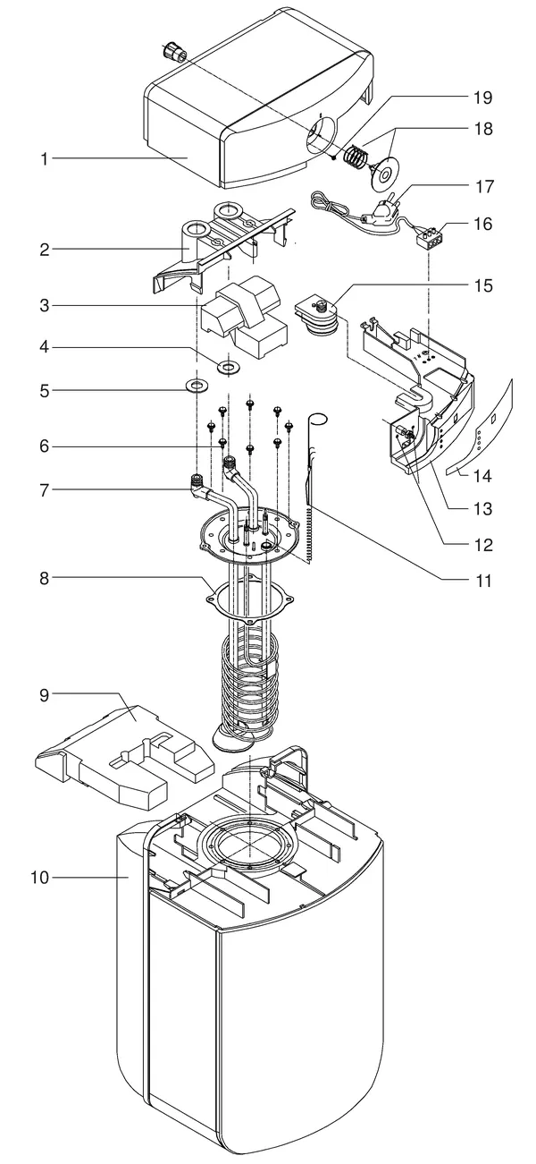 Exploded view Itho Daalderop Close-in 10E (from 1996): Overview