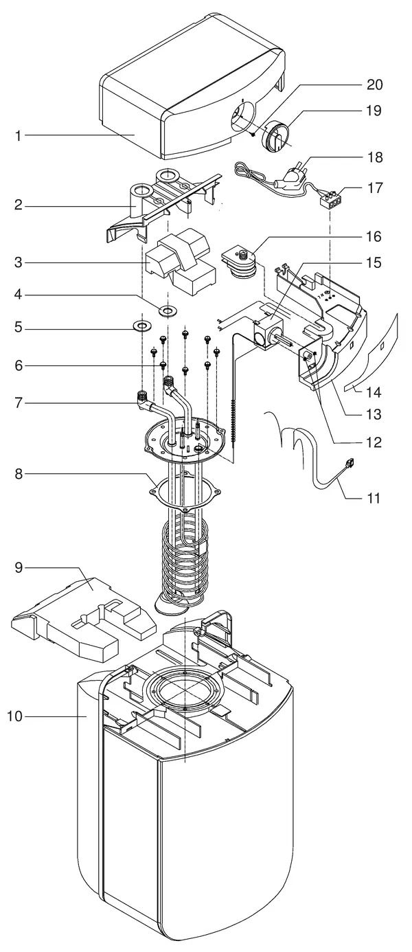 Exploded view Itho Daalderop Close-in 10 (vanaf 1996): Totaaloverzicht