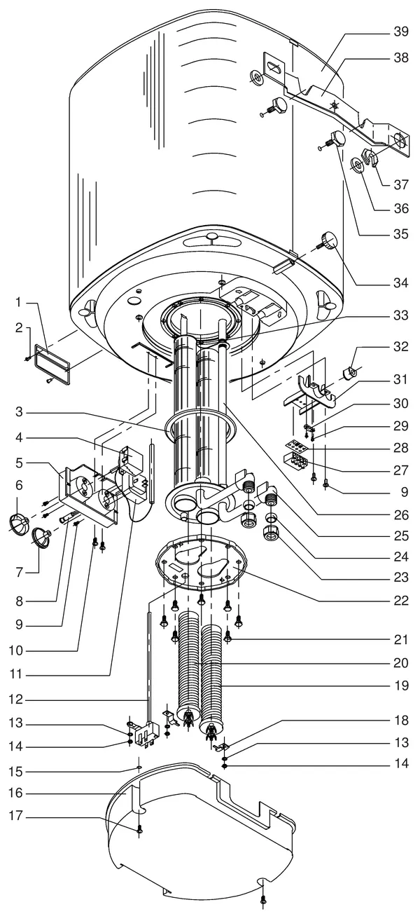 Exploded view Itho Daalderop Duo 30: Overview