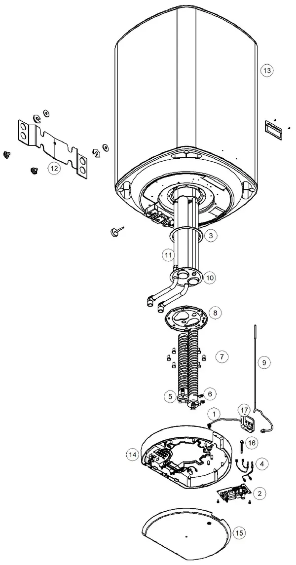 Exploded view Itho Daalderop Smart Boiler Mono Plus 120 03-00346: Totaaloverzicht
