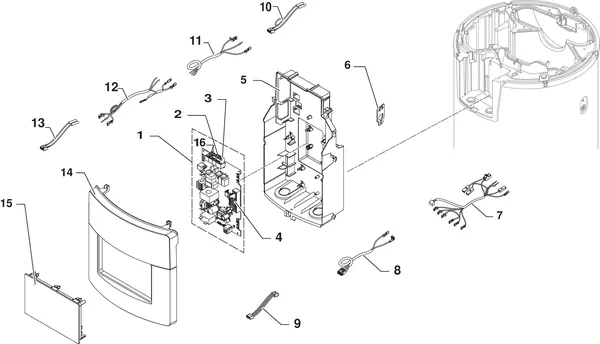 Exploded view Remeha Azorra Ace 250: Control panel