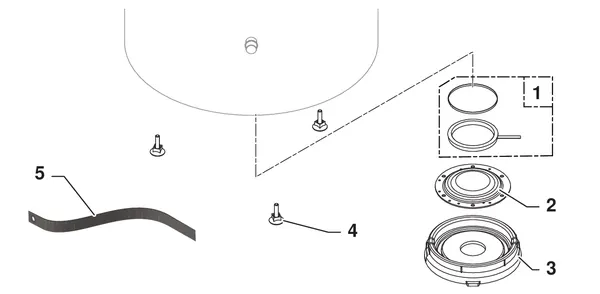 Exploded view Remeha Azorra Ace 250: Onderste inspectieluik