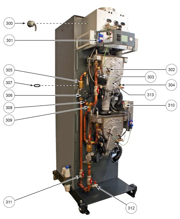 Exploded view Remeha CWH Ace 60/201: Pomp t m serienr 22xxxxxx