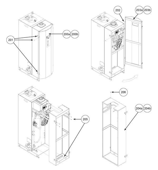 Exploded view Remeha CWH Ace 90/302: Casing