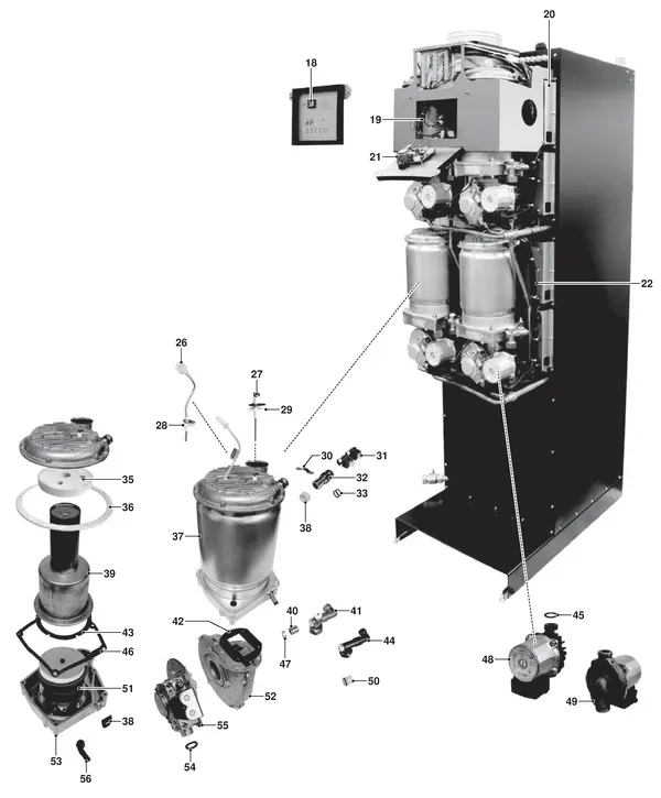 Exploded view Remeha Sentry Malvern CWH: Sentry malvern cwh