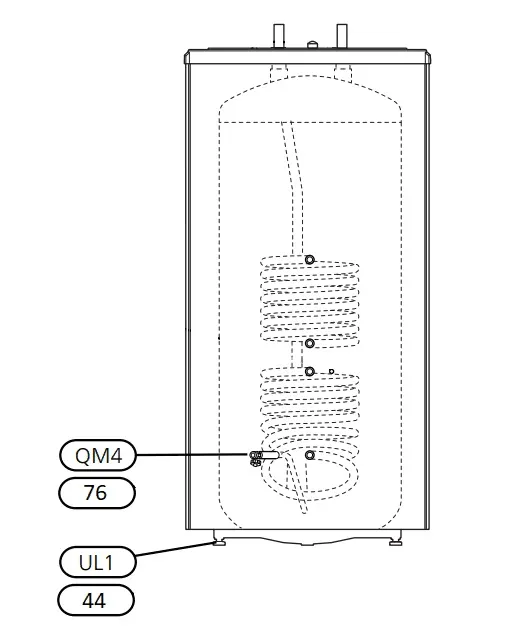 Exploded view Nibe PUB2-DS2 500: Totaaloverzicht