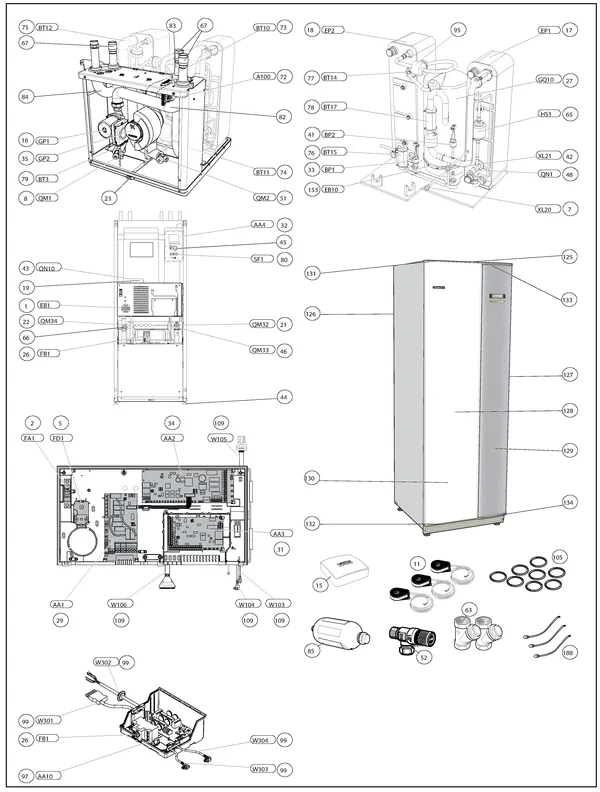 Exploded view Nibe F1145-12 EXP | 065097: Overview