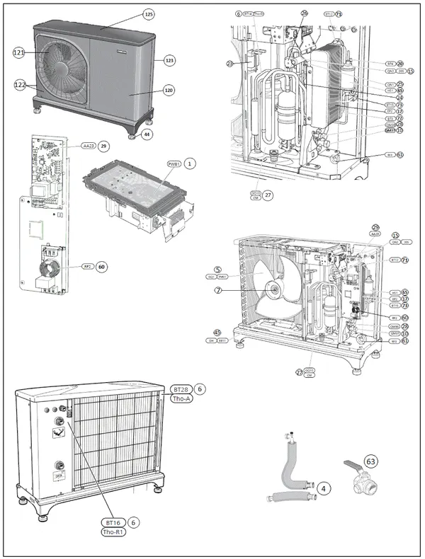 Exploded view Nibe Fighter F2040-06 | 064206: Totaaloverzicht