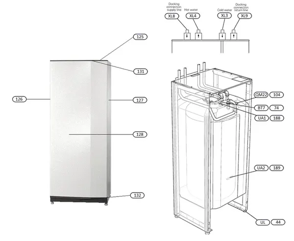 Exploded view Nibe VPB S200 R: Overview