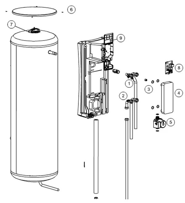 Exploded view Itho Daalderop OLB2 200 ES: Overview