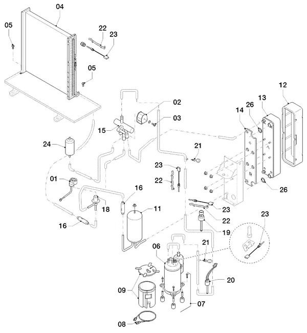 Exploded view AWB GeniaAir 5/2: Refrigerant circuit parts