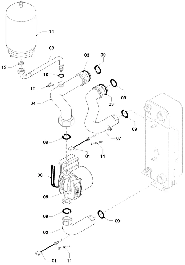 Exploded view AWB GeniaAir 5/2: Hydraulic parts
