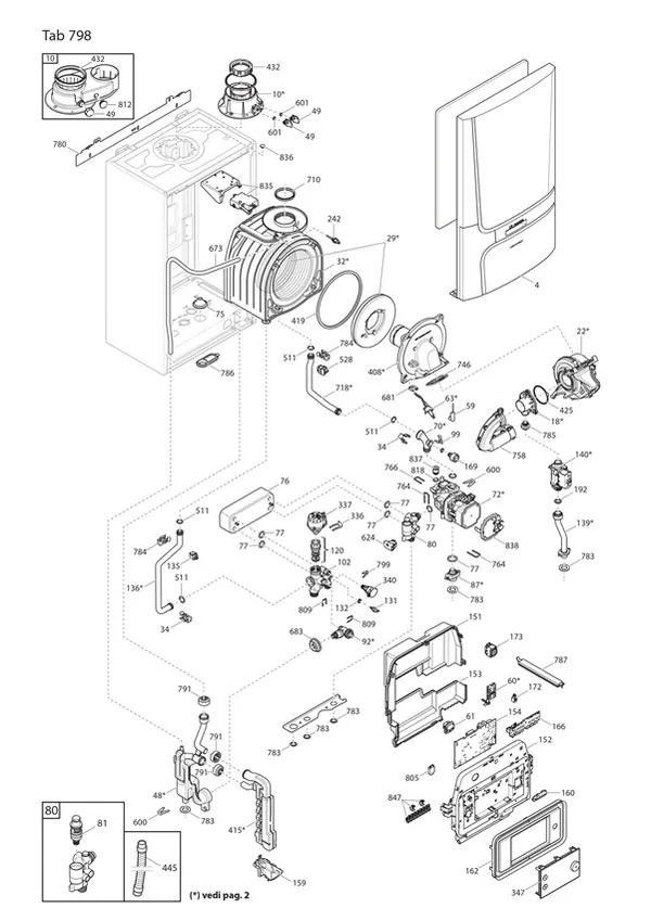 Exploded view Remeha Calenta Ace-Matic 30c: Totaaloverzicht