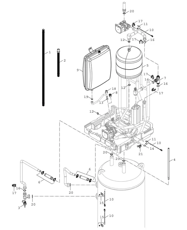 Exploded view Bosch Compress 5800i AW (CS5800iAW 12 M): Buffervat