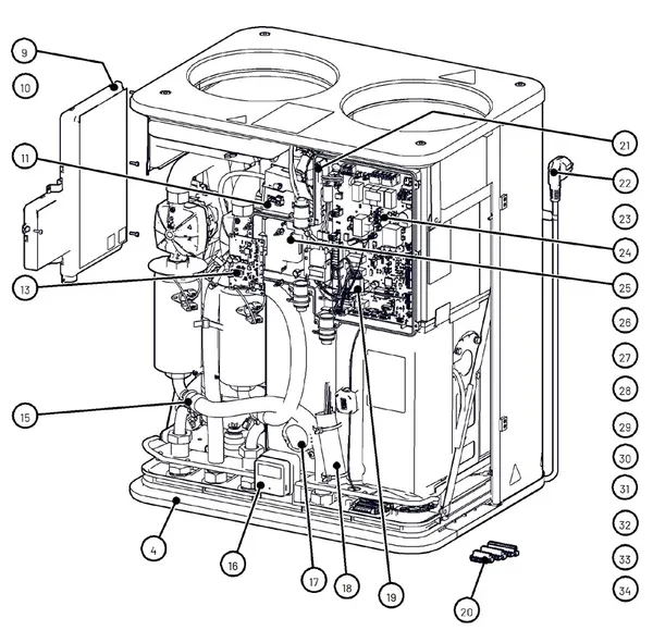 Exploded view Itho Daalderop Vincent Combi (03-00862): Elektronica and sensors