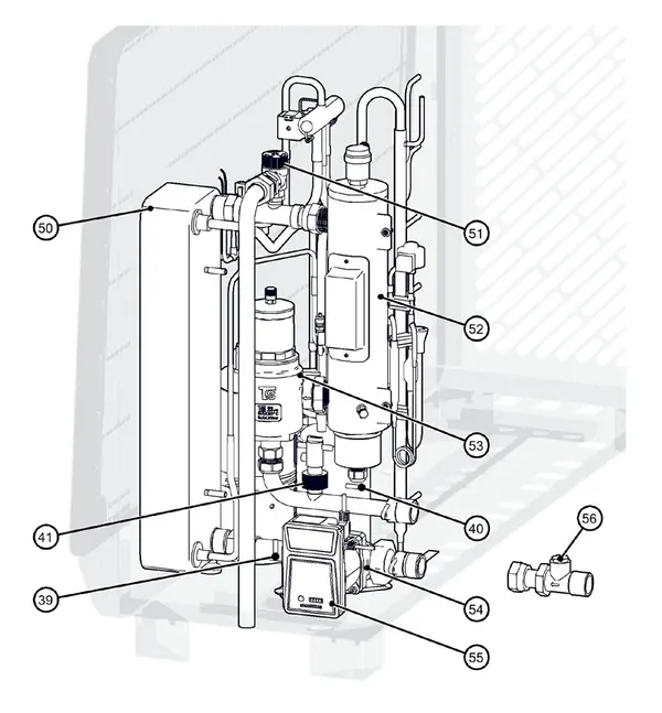 Exploded view Itho Daalderop Amber 65 (03-00763): Hydraulisch