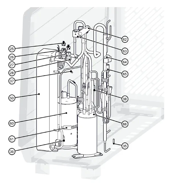 Exploded view Itho Daalderop Amber 65 (03-00763): Koelzijdig