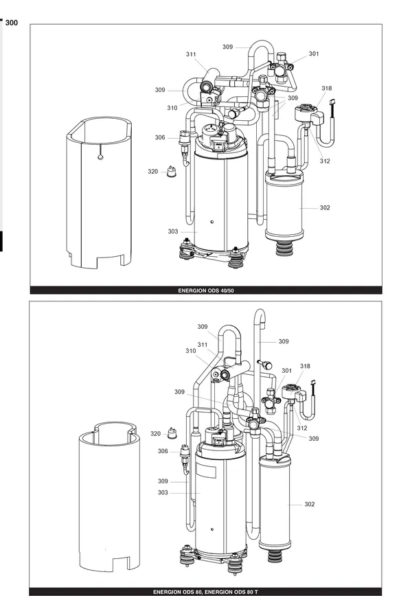 Exploded view Atag Energion ODS 80: Hydraulische componenten