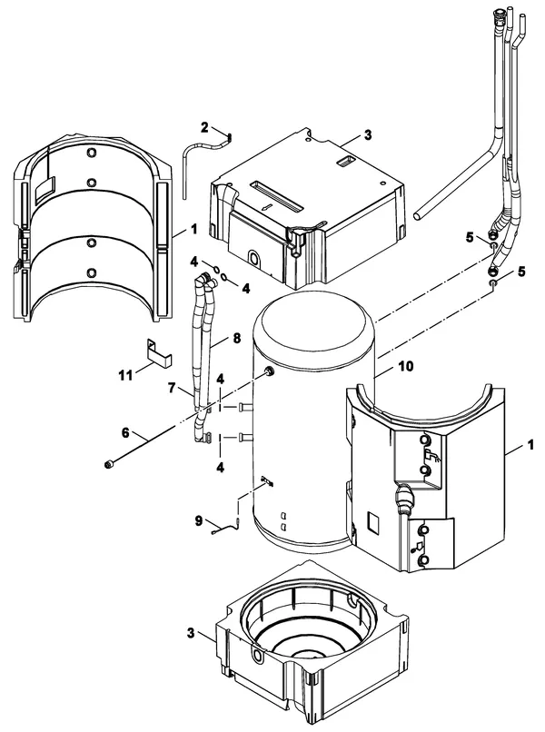 Exploded view Nefit (Bosch) IDU Split 2-6 T: Water heater