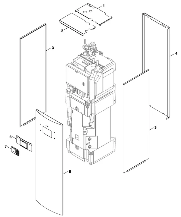 Exploded view Nefit (Bosch) IDU Split 2-6 T: Casing