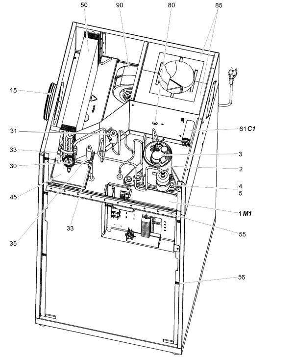 Exploded view Stiebel Eltron LWA 252 SOL (03/2011): Cooling unit