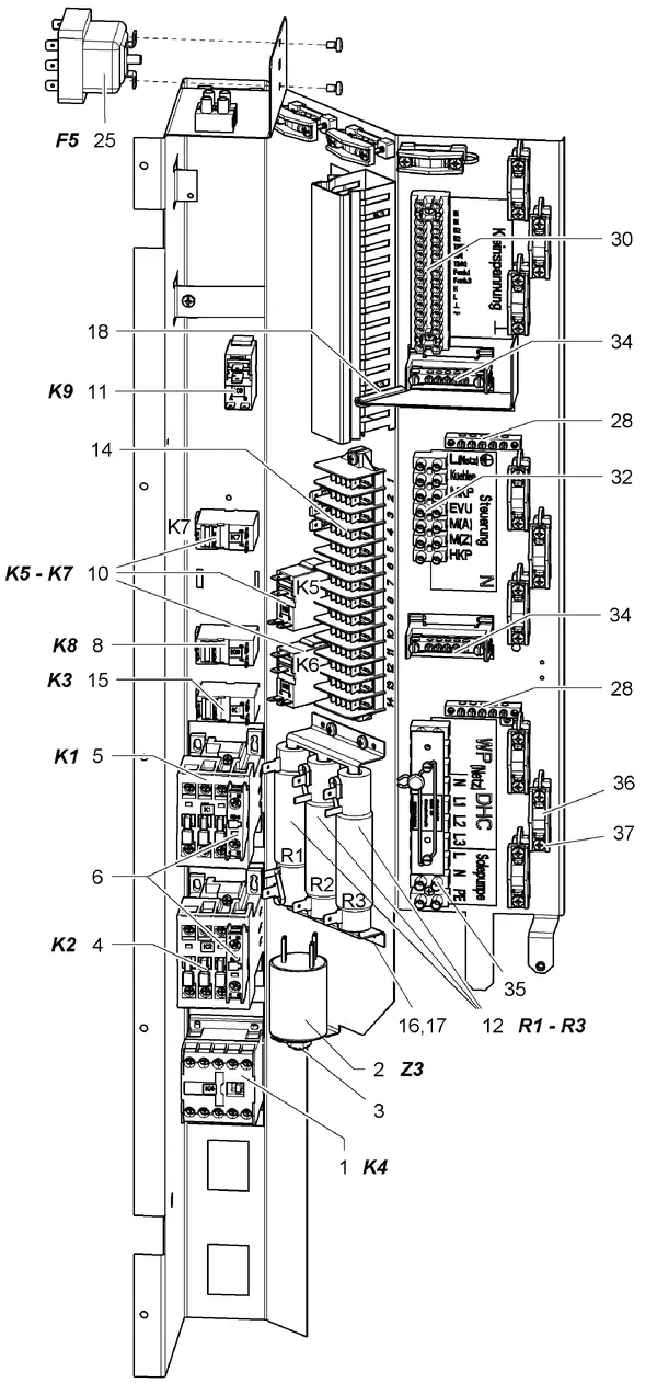 Exploded view Stiebel Eltron WPC 5-13 COOL MIT R410A (11/2004): Elektra