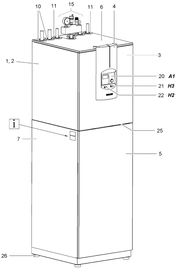 Exploded view Stiebel Eltron WPC 5-13 COOL MIT R410A (11/2004): Mantel
