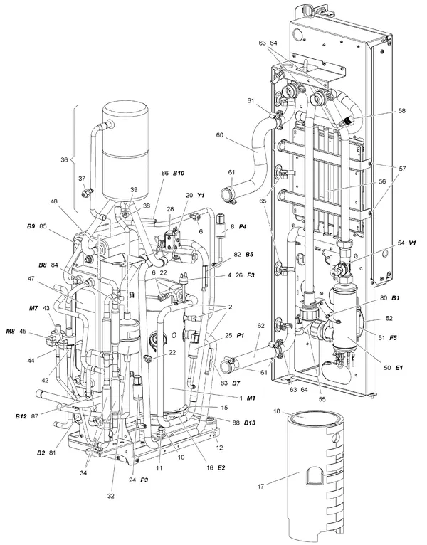 Exploded view Stiebel Eltron WPL 19, 24 (09/2016): Koelring