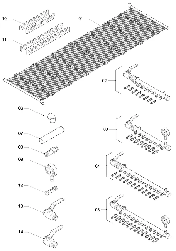 Exploded view Vaillant flexoTHERM VWF 57/4: Ground collector