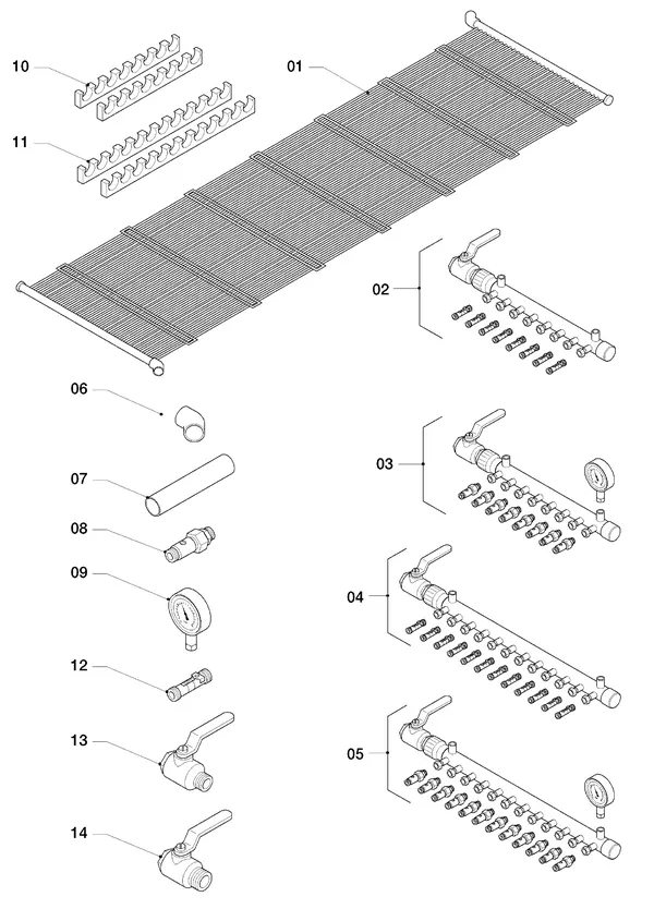 Exploded view Vaillant flexoTHERM VWF 87/4: Ground collector